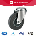 Braked Bolt Hole Swivel Gray Rubber Industrial Casters